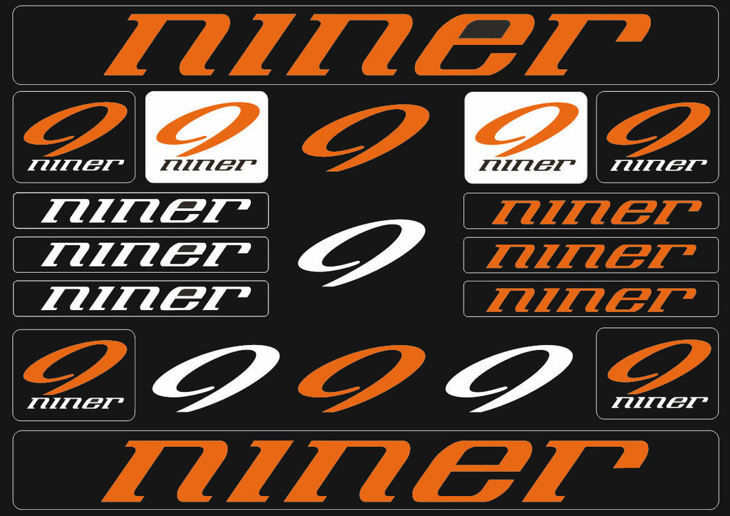 Niner Vinyl Decals Stickers Sheet Bike Frame Cycle Cycling Bicycle Mtb Road