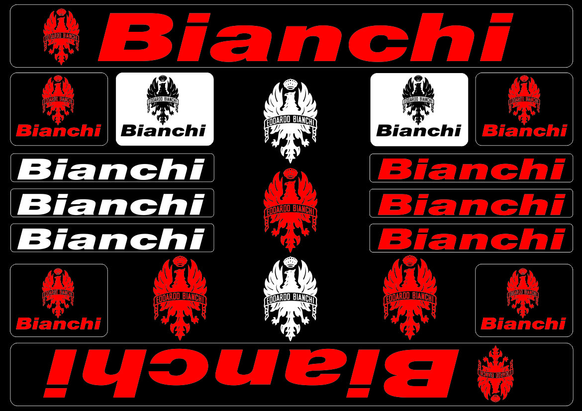Bianchi Bike Bicycle Frame Decals Stickers Graphic Adhesive Set Vinyl Black