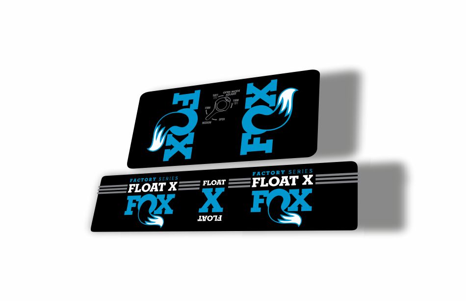 FOX Float X2 Rear Shock Suspension Sticker Factory Decal Kit Adhesive Blue