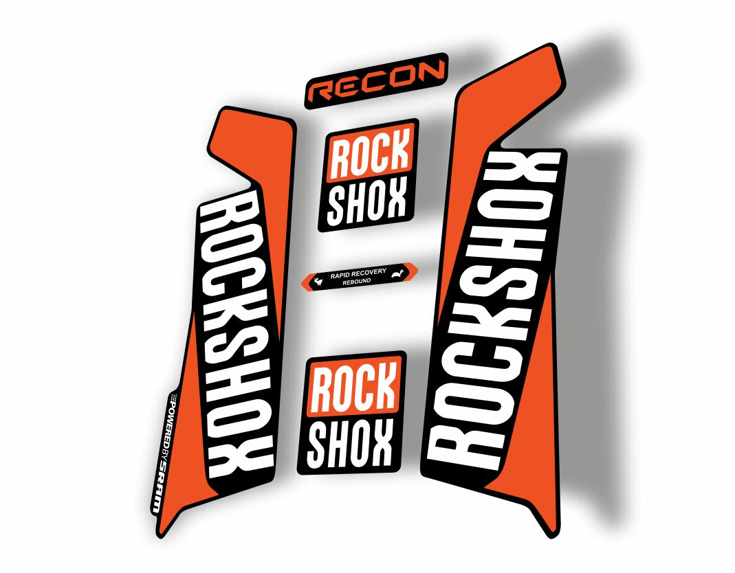 Rock Shox RECON 2016-17 Mountain Bike Cycling Decal Kit Sticker Adhesive Yellow