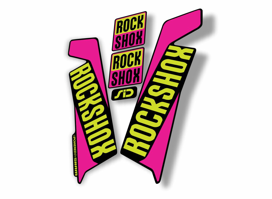 Rock Shox REBA 2016 Fork Decal Mountain Bike Cycling Sticker Adhesive Lime Pink